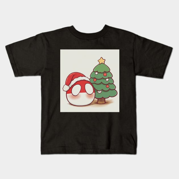 Merry Poland Christmas Kids T-Shirt by Polandball World